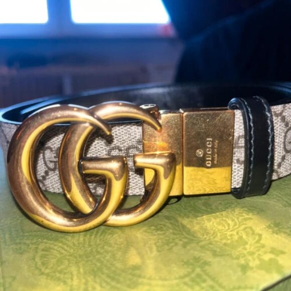 Gucci Double G Reversible Belt Sz 95cm - Picture 2 of 5